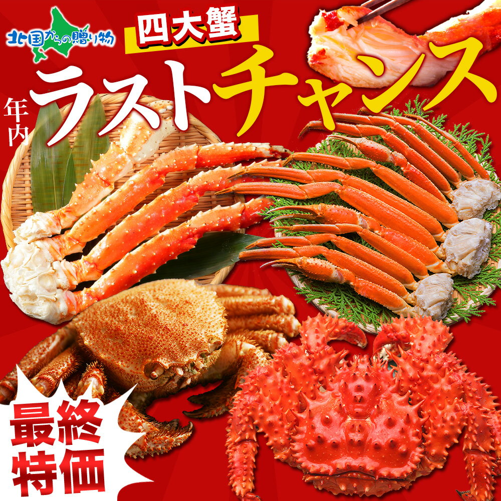 年末配送予約受付【蟹 ギフト】特撰 四大蟹セット 毛ガニ ズワイガニ タラバガニ 花咲蟹 毛がに 毛蟹 たらば蟹 かに 御歳暮ギフト 送料無料 海鮮 食べ物 お歳暮ギフト カニ ギフト お取り寄せグルメ gift set お土産 北海道土産 年末年始 お正月 北国からの贈り物 産直ギフト