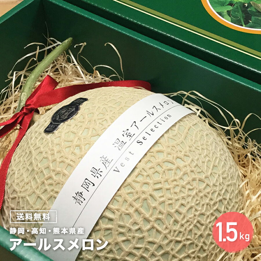 ギフト箱入り フルーツギフト アールスメロン 1玉(1.3-1.5kg)/静岡県産/高知県産/熊本県産/メロン お見舞い フルーツ ギフト 送料無料 マスクメロン ギフト ホワイトデー お返し 内祝い...