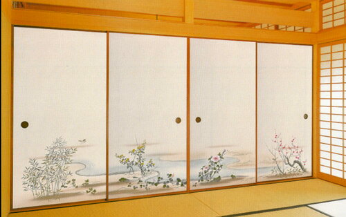 襖紙 高級織物 4枚組 ふすま紙 A514