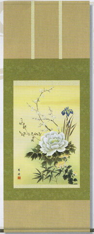 四季花　掛軸