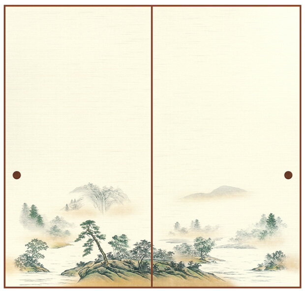 ふすま紙　織物　襖紙　K-1013　2枚1組 山水