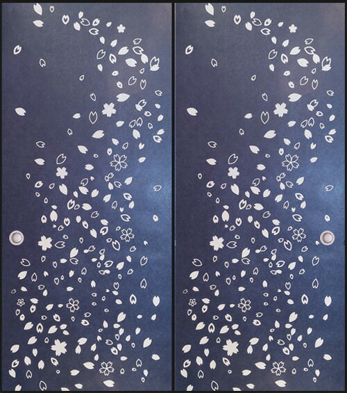 襖紙 2枚組 ふすま紙 桜 オリジナル 張替え 洋風 和モダン 紺