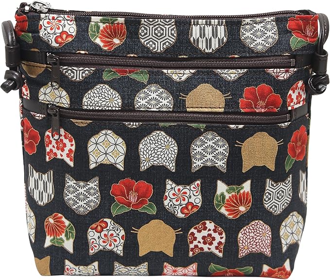 猫柄ショルダーバッグかわいい和柄レ...