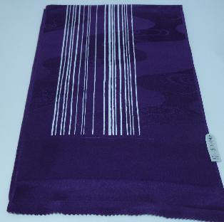 正絹帯揚げ14、帯あげ、帯揚（おびあげ）紫色　重めリンズ