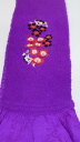 正絹総絞り帯揚げ、帯あげ、帯揚(おびあげ)52 刺繍入り 花紫