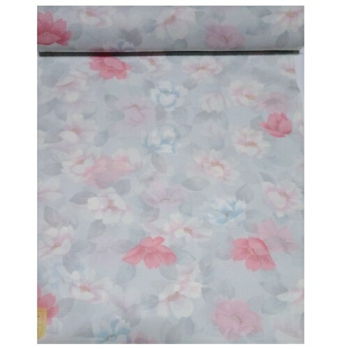 着物124　夏単衣紗小紋ポリ着物　駒絽反物　着尺　きもの　着尺　ポリエステル紗織　夏着物　絽着物　ポリエステル反物