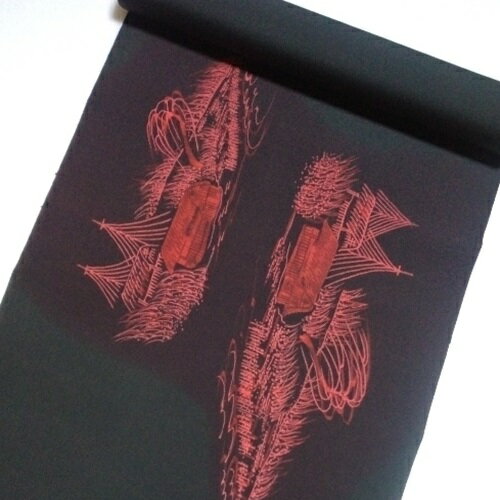 塩瀬九寸帯　染九寸名古屋帯　西陣九寸帯　正絹名古屋帯　染め帯　塩瀬染帯