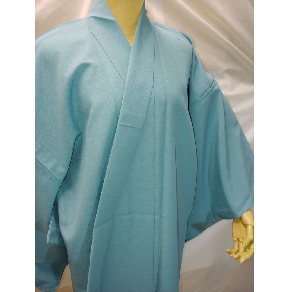 【男着物／男袴下着物　＃6】単衣　一越無地染め（＃06浅はなだ色）ポリエステル100％　国内縫製　《着物サイズ》L（身丈144cm　裄72cm）M（身丈140cm　裄70cm）《袴下着物サイズ》L（身丈100cm　裄72cm）M（身丈100cm　裄70cm）