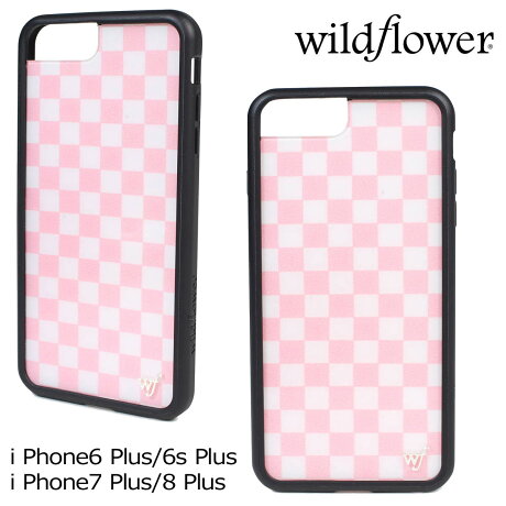 ワイルドフラワー wildflower iPhone8 SE 7 6 6s Plus ケース スマホケース 携帯 アイフォン レディース チェッカー ピンク PCHE 【ネコポス可】