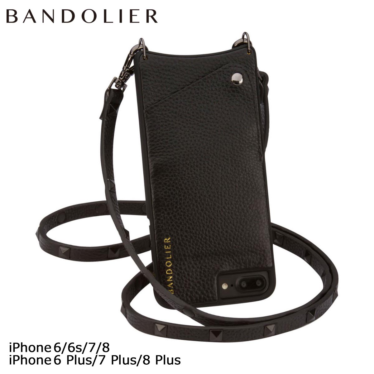 BANDOLIER iPhone SE 8 7 6 6s/Plus ケース スマホケース 携帯 アイフォン プラス SARAH レザー スタッズ メンズ レディース