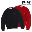 COMME des GARCONS PLAY HEART PULLOVER コムデギャルソン ニット セーター レディース AZ-N002 AZ-N018 ブラック レッド