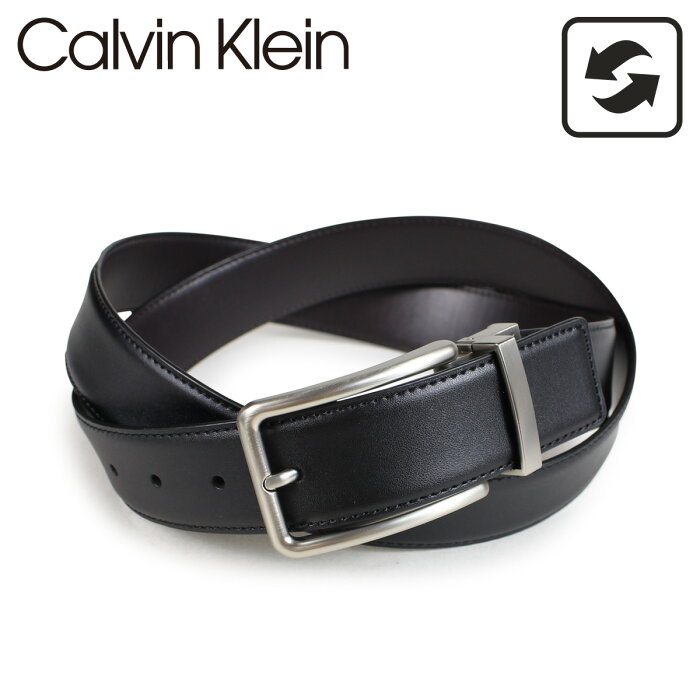Calvin Klein 32MM REVERSIBLE BELT 3PIECE SET カルバンクライン ベルト リバーシブル メンズ レザー ブラック ブラウン 74312