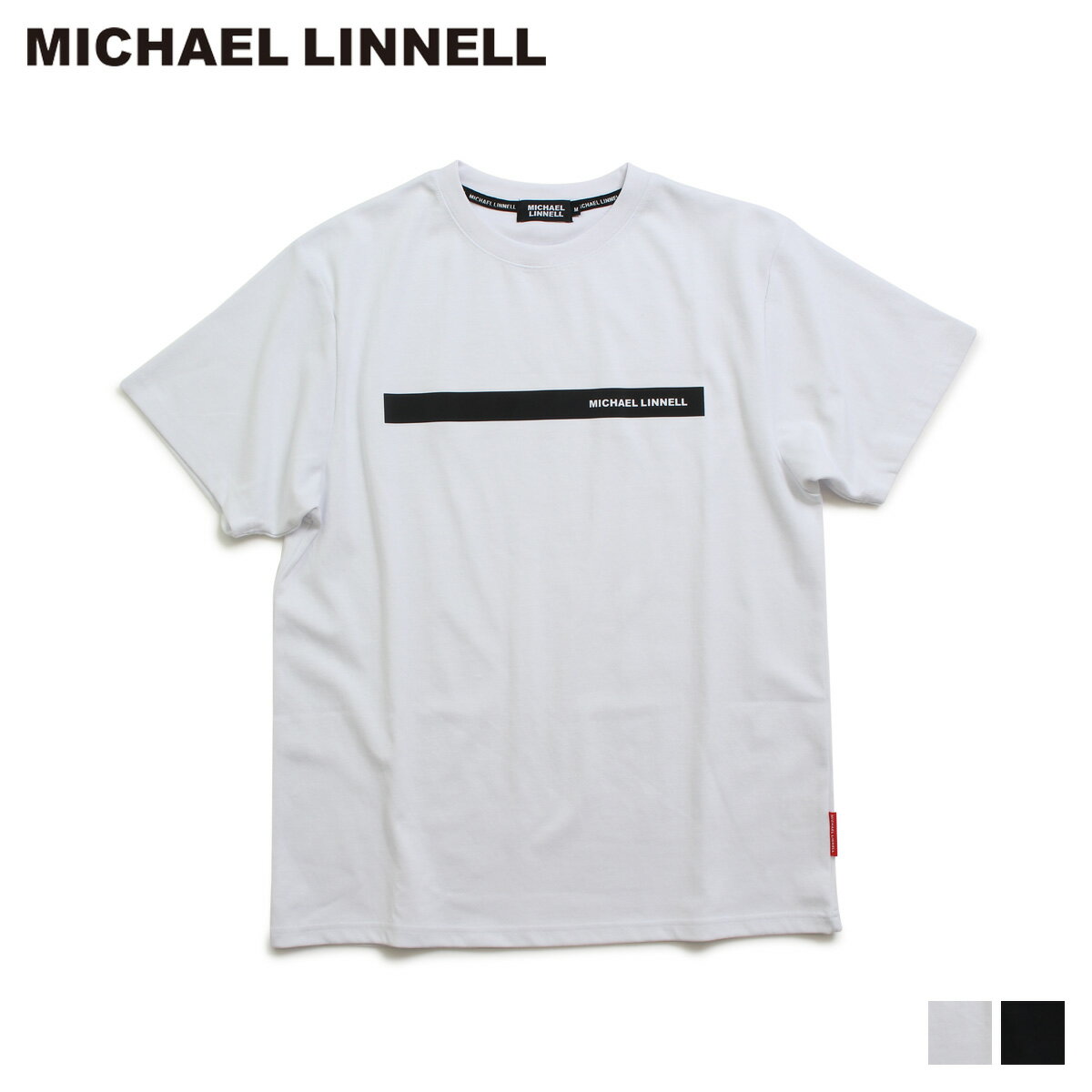 MICHAEL LINNELL LINE T SHIRT マイケルリンネル Tシャツ メンズ 半袖 ロゴ カットソー レディース ブラック ホワイト 黒 白 M...