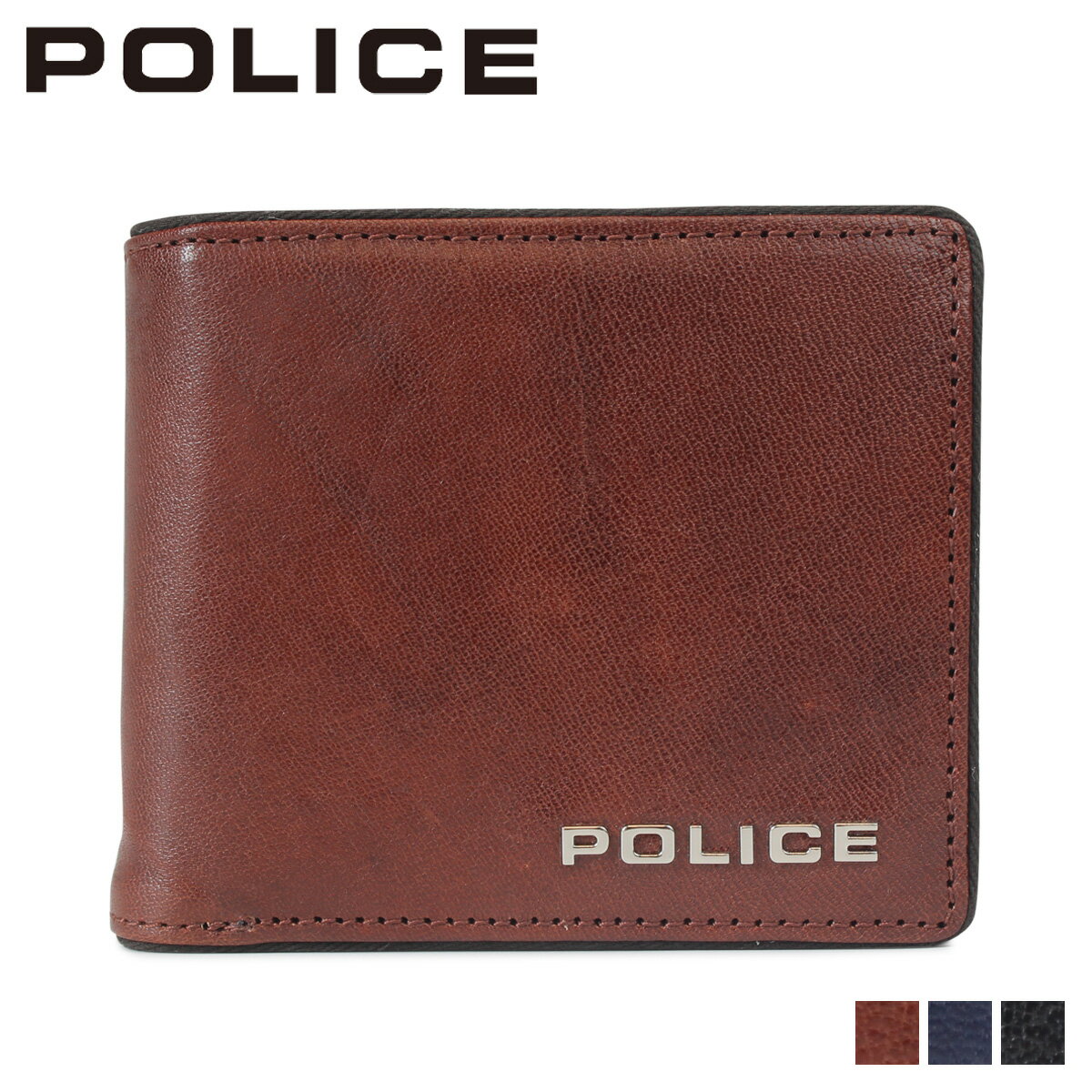 【最大1000円OFFクーポン】 POLICE TERAIO SHORT WALLET ポリス 財布 二つ折り メンズ レザー ブラック ネイビー ダーク ブラウン 黒 PA-70001