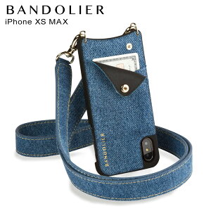 【最大1000円OFFクーポン】 BANDOLIER iPhone XS MAX CLEO DENIM バンドリヤー ケース ショルダー スマホケース アイフォン レザー メンズ レディース ブルー 10CLE