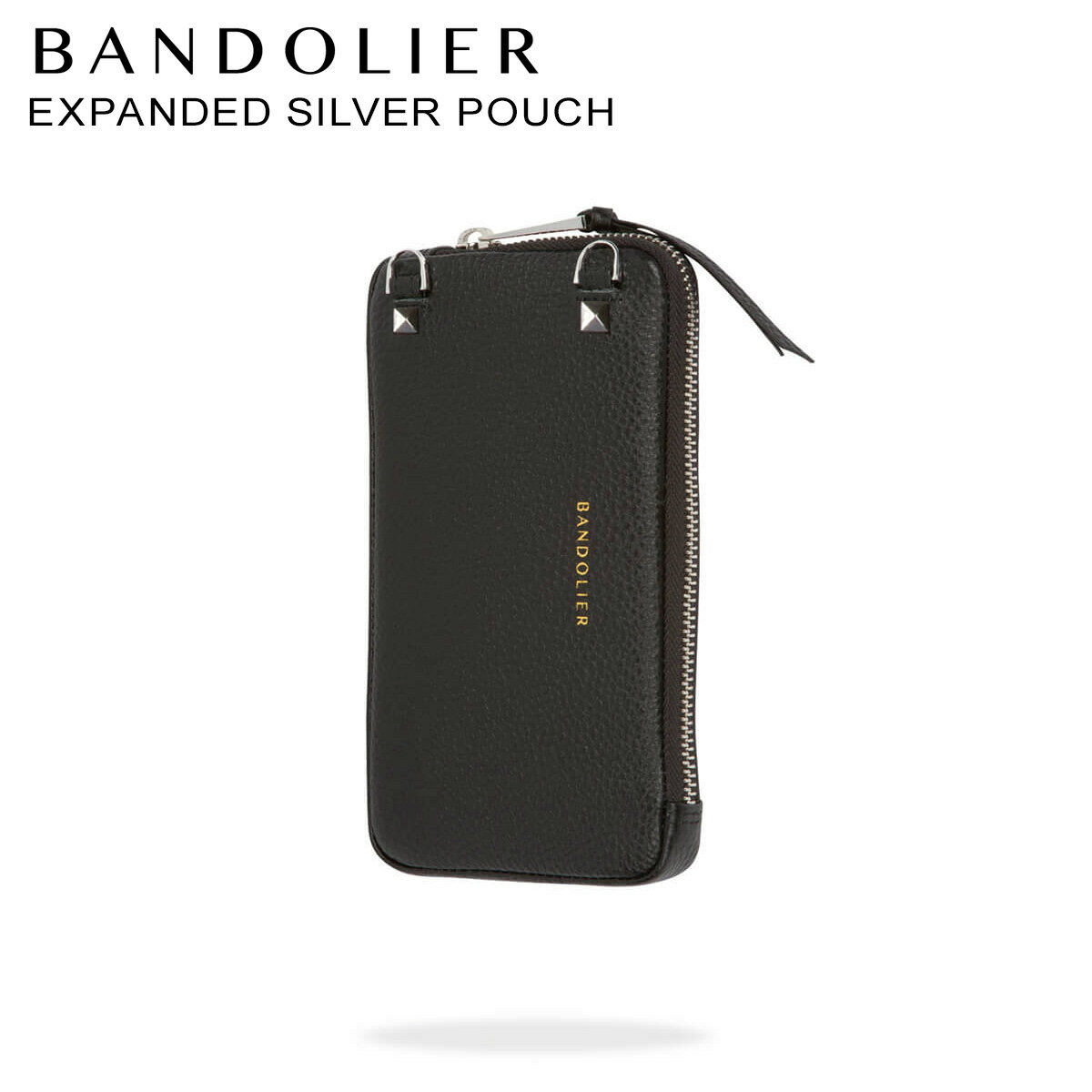 楽天Goods Lab＋BANDOLIER EXPANDED SILVER POUCH バンドリヤー ポーチ ケース 携帯 レザー メンズ レディース ブラック 黒 21GRA