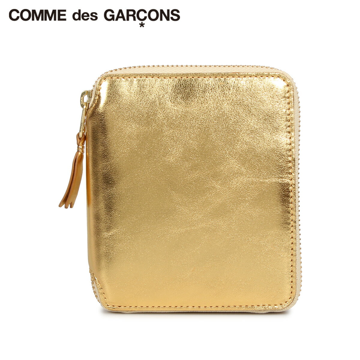 COMME des GARCONS GOLD AND SILVER WALLET コムデギャルソン 財布 二つ折り メンズ レディース ラウンドファスナー 本革 ゴールド SA2100G