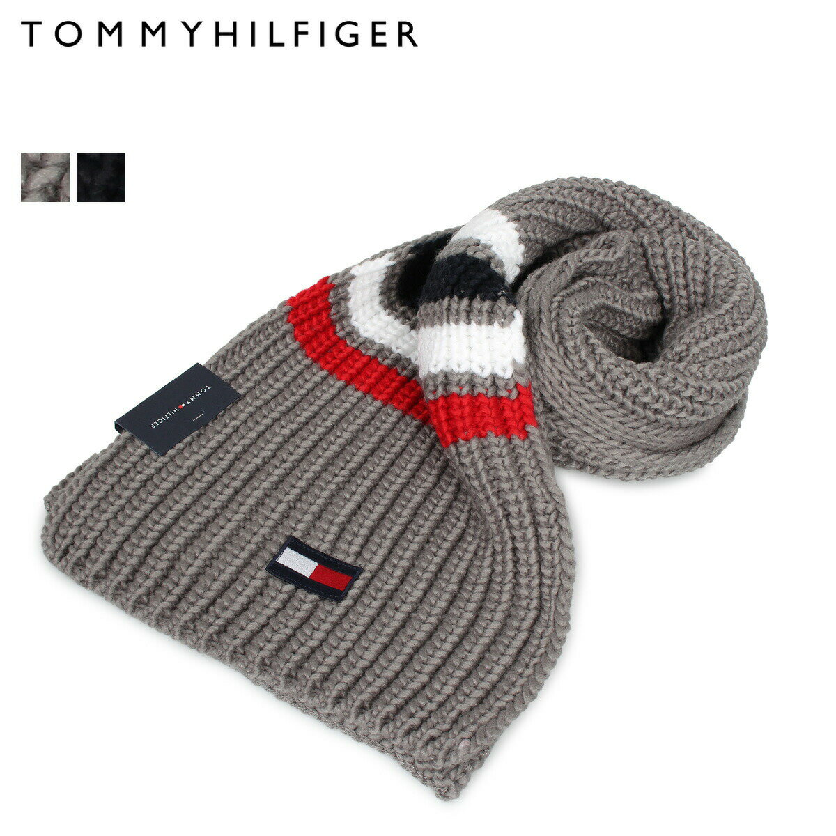 【最大1000円OFFクーポン】 TOMMY HILFIGER MUFFLER トミーヒルフィガー マフラー メンズ レディース グレー ネイビー 1CT0232