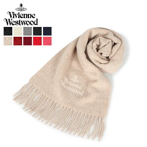 Vivienne Westwood MUFFLER ヴィヴィアンウエストウッド マフラー メンズ レディース ウール ブラック ホワイト グレー チャコールグレー ネイビー ベージュ ワインレッド テラコッタ レッド ピンク 黒 白 11151 [11/11 新入荷]