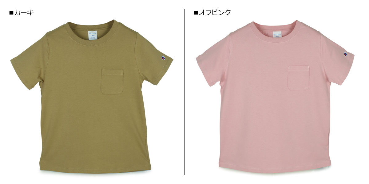 Champion POCKET T-SHIRT チャンピオン Tシャツ 半袖 レディース ポケット ブラッ...