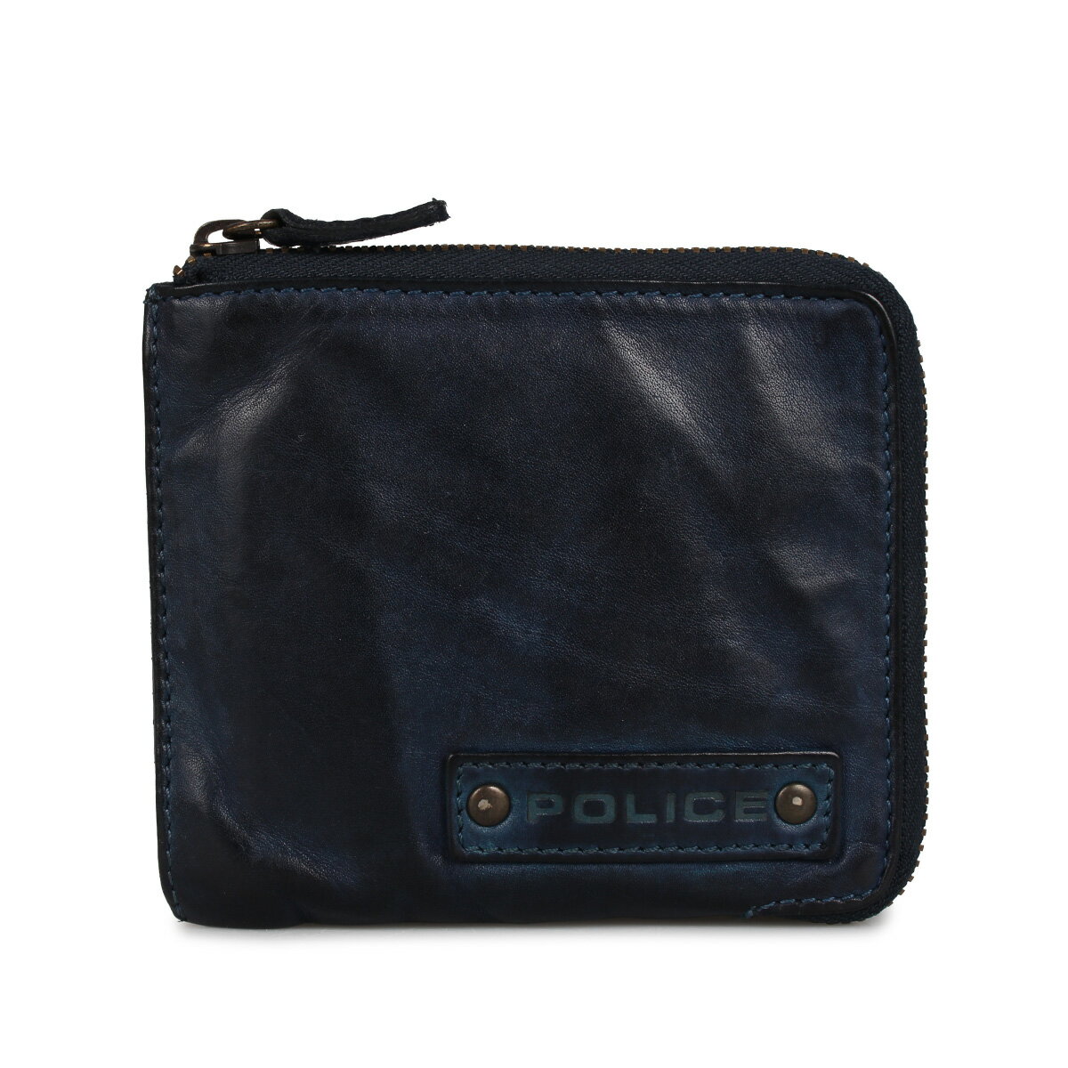 POLICE LAVARE WALLET ポリス 財布 ミニ財布 メンズ ラヴァーレ L字ファスナー ブラック ネイビー キャメル 黒 PA-59606