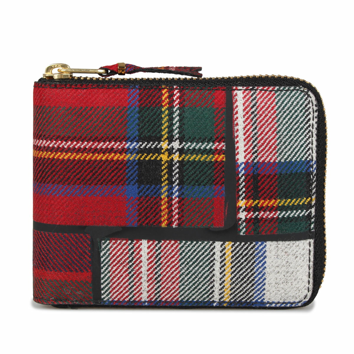 COMME des GARCONS TARTAN PATCHWORK WALLET コムデギャルソン 財布 二つ折り メンズ レディース ラウンドファスナー レッド SA7100TP [9/3 新入荷]