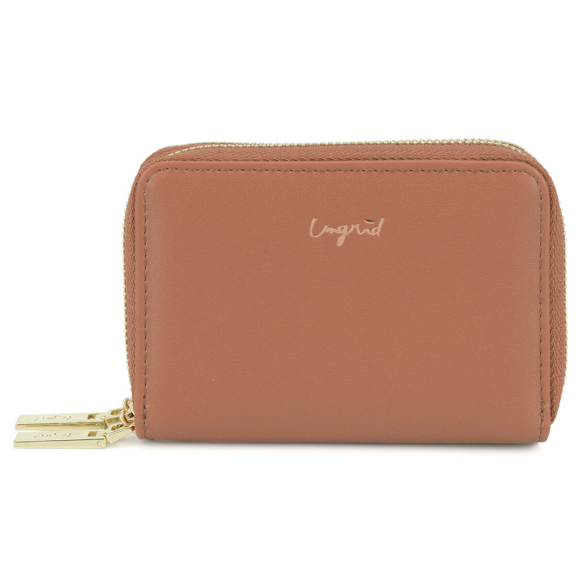 Ungrid SMOOTH W ZIP CARD CASE アングリッド キーケース キーホルダー 財布 レディース 6連 ラウンドファスナー ブラック アイボリー ベージュ カーキ ダーク ブラウン キャメル イエロー パープル 黒 UNG-51930