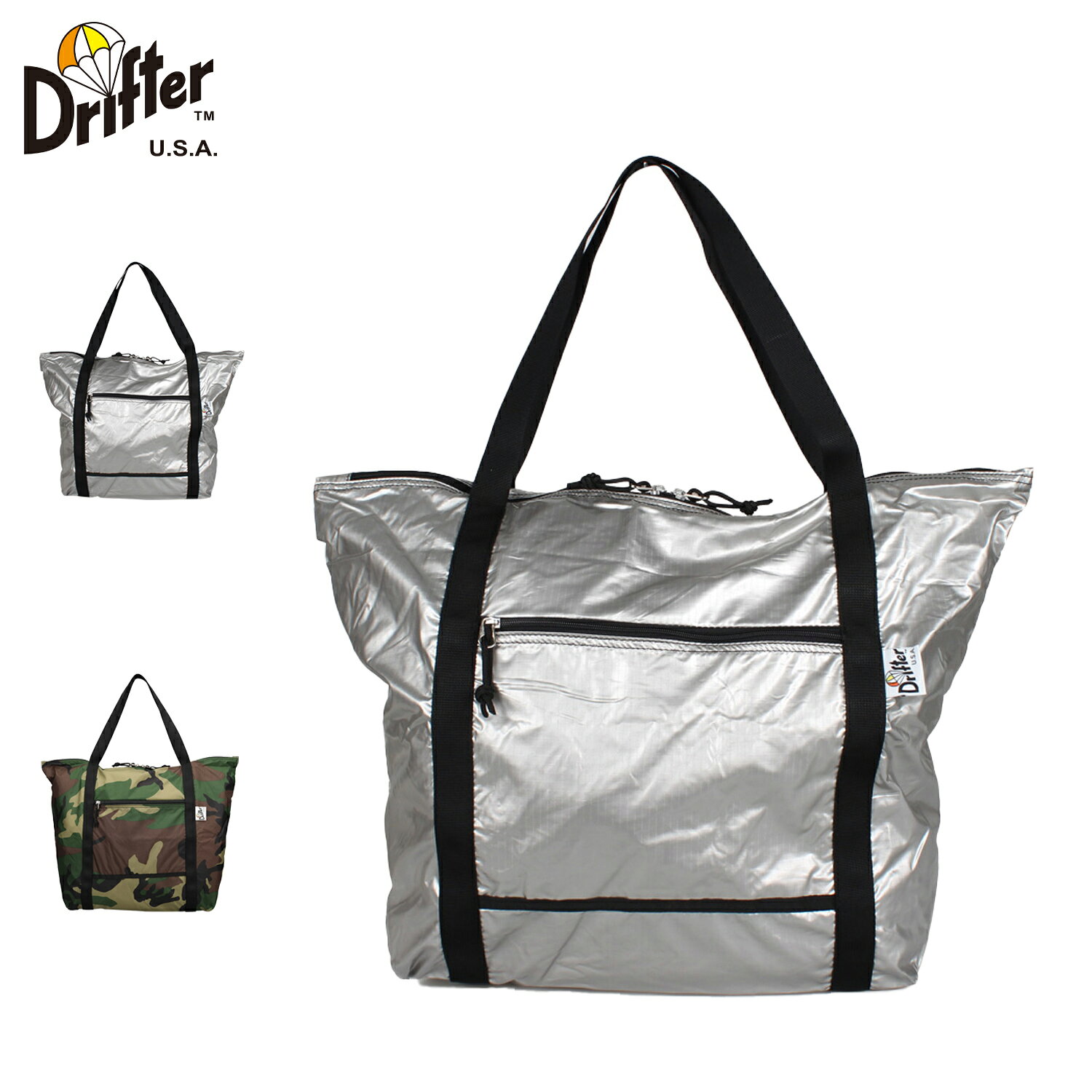 乐天商城 - 【最大1000円OFFクーポン】 Drifter PACK TOTE L ドリフター トートバッグ エコバッグ メンズ レディース 10L パッカブル シルバー V2660 母の日