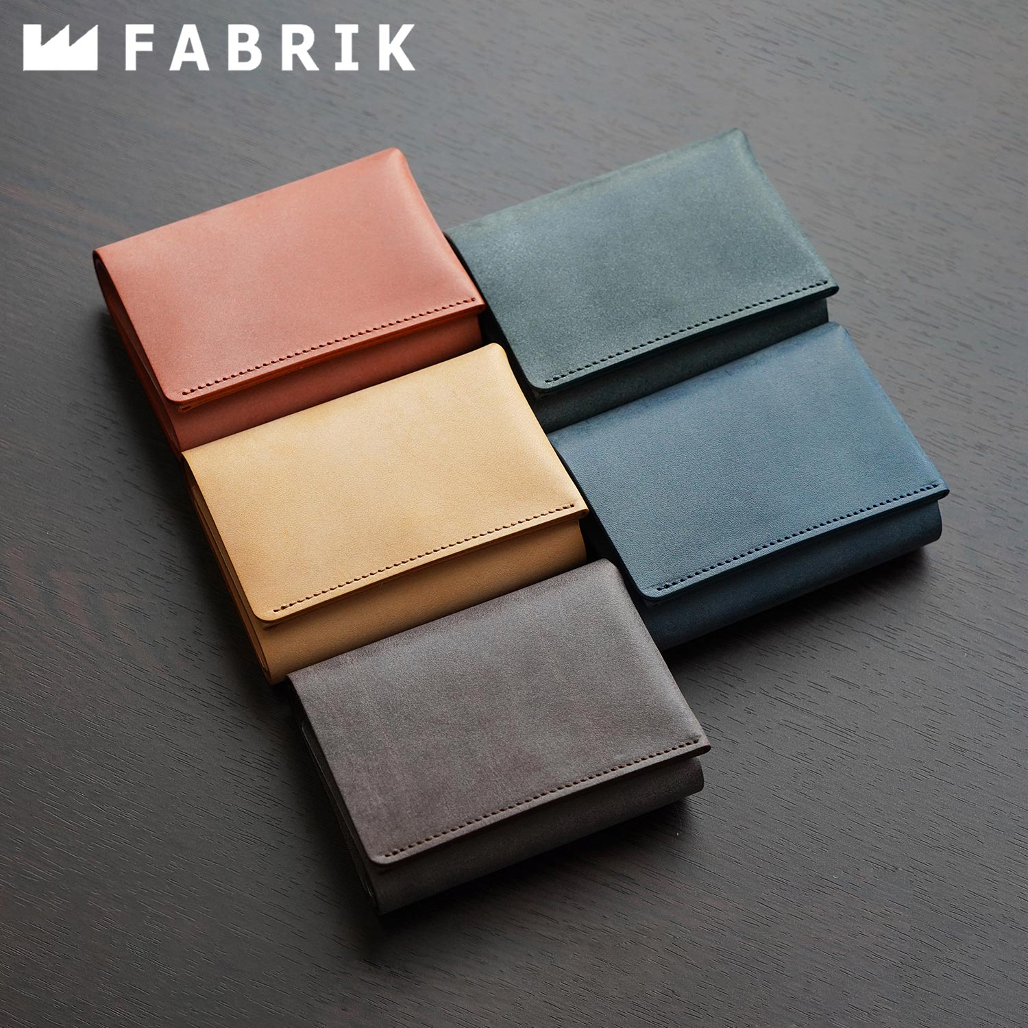 FABRIK ファブリック 三つ折り財布 メンズ レディース WALLET 本革 ブラック ブラウン レッド ブルー ダーク グリーン 黒 F13013