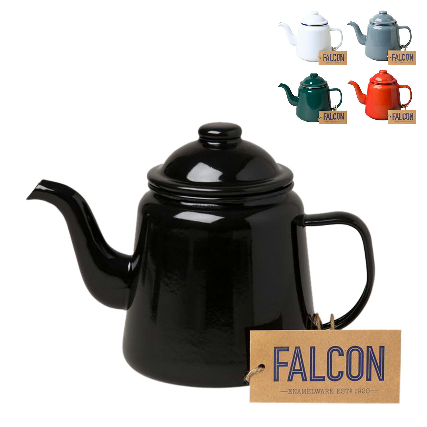 【最大1000円OFFクーポン】 FALCON TEA POT ファルコン ティーポット コーヒー ケトル 1L 直火対応 ブラック ホワイト グレー レッド 黒 白 7FCTP