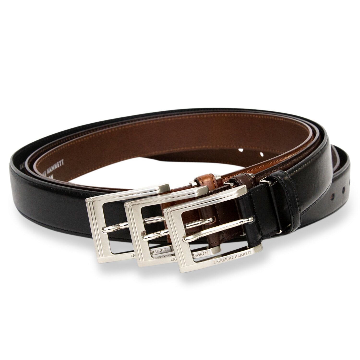 KATHARINE HAMNETT LONDON MEDUSA BELT キャサリンハムネット ロンドン ベルト メンズ 本革 当社限定 メデューサ ブラック ブラウン 黒 KH-0060221IN