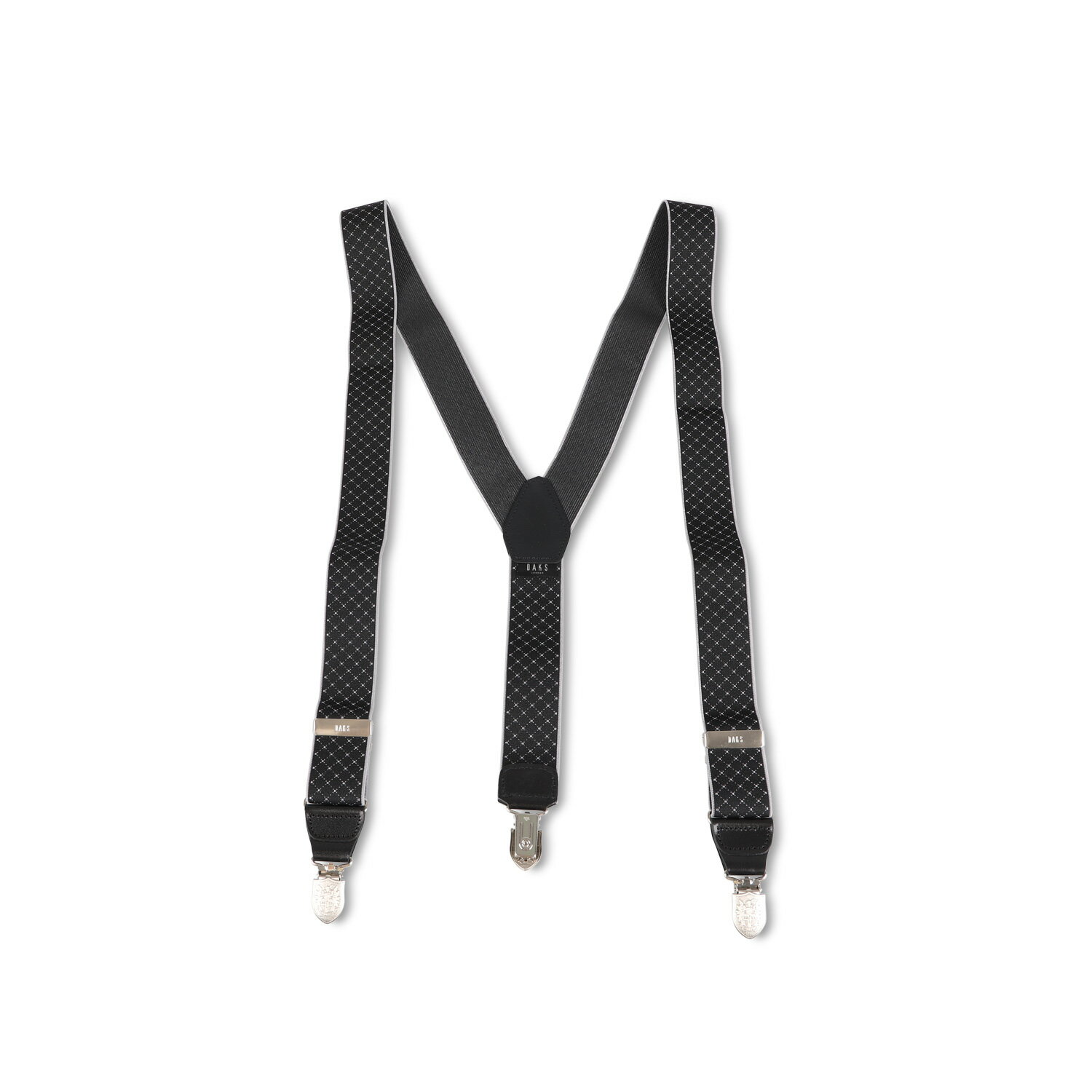 DAKS SUSPENDERS ダックス サスペンダー 吊りバンド メンズ Y型 ブラック グレー  ...