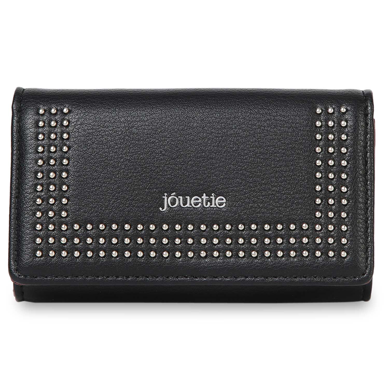 キーケース レディース（3000円程度） jouetie MICRO STUDS KEY CASE ジュエティ キーケース レディース 5連 小銭入れ付き L字ファスナー ブラック アイボリー ネイビー カーキ ブラウン キャメル ワイン ダーク グリーン パープル ピンク シルバー ゴールド 黒 JUT-80900W