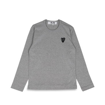 【最大1000円OFFクーポン】 PLAY COMME des GARCONS LONG SLEEVE T-SHIRT プレイ コムデギャルソン Tシャツ 長袖 メンズ カットソー ロンT ブラックハート ロゴ グレー T300