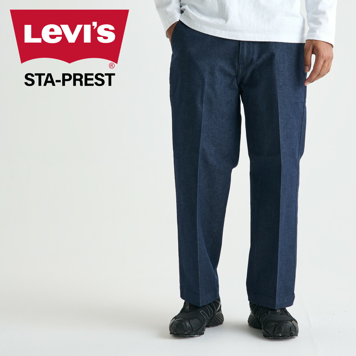 LEVIS STA PREST WIDE LEG CROP リーバイス チノパン プレスト ワイド レッグ クロップ メンズ ネイビー A1223-0000