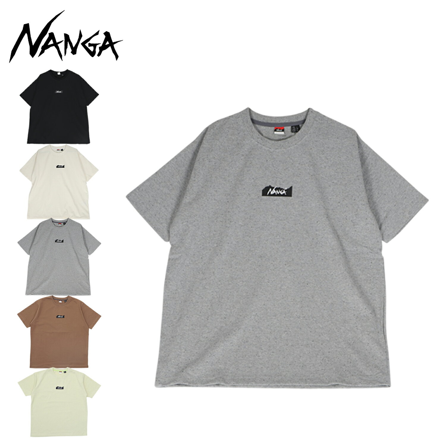 NANGA ECO HYBRID MT LOGO TEE ナンガ Tシャツ 半袖 エコ ハイブリッド ロゴ ティー メンズ レディース ブラック ホワイト グレー キャメル イエロー 黒 白