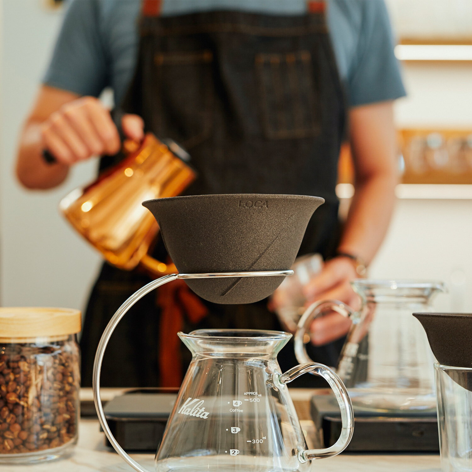 LOCA CERAMIC FILTER ROUND SMALL SIZE STAINLESS STAND SET ロカ コーヒー ドリッパー セラミックフィルター ステンレスフレーム 2点セット ラウンドタイプ レギュラー 紙フィルター不要 陶器 2