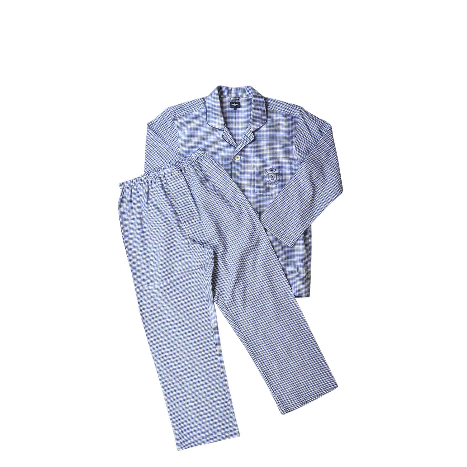 【最大1000円OFFクーポン】 NEWYORKER TAILORED PAJAMAS ニューヨーカー ルームウェア 部屋着 パジャマ セットアップ ナイトウェア テーラードパジャマ メンズ 前開き 長袖 上着 チェック柄 グレー ピンク 0619-80