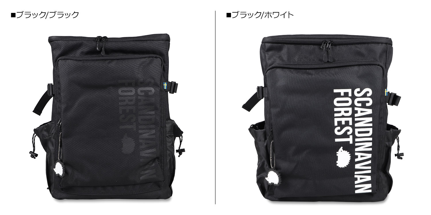 SCANDINAVIAN FOREST ACTIVE PRINT BOX BACKPACK スカンジナビアンフォレスト リュック バッグ バックパック アクティブ プリント ボックス メンズ レディース 24L 通勤 通学 ブラック 黒 251-KESF225