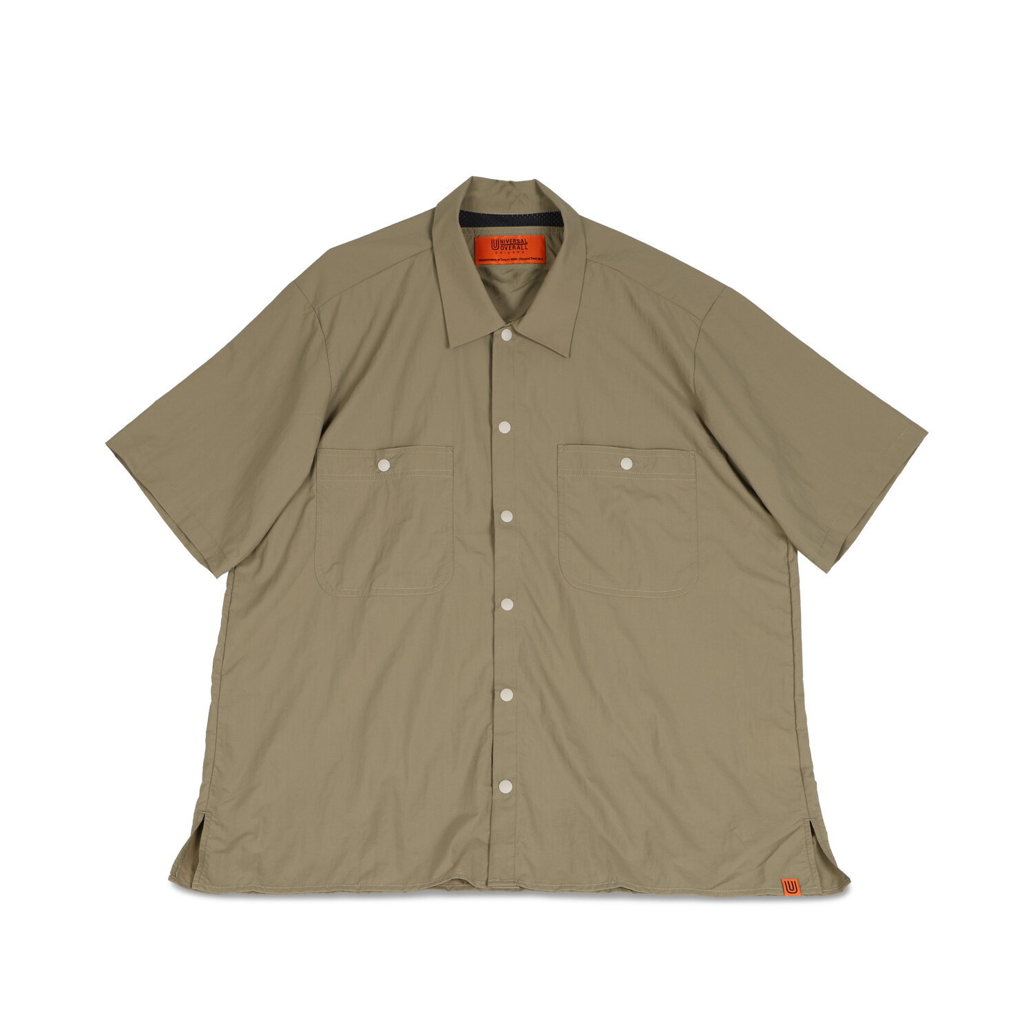 UNIVERSAL OVERALL PACKABLE SHIRT ユニバーサルオーバーオール シャツ 半袖 パッカブルシャツ メンズ ブラック グレー ベージュ 黒 U2223101