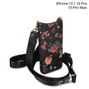 BANDOLIER ELISE BLACK FLORAL バンドリヤー iPhone 13 13Pro iPhone 13 Pro Max ケース スマホケース 携帯 ショルダー アイフォン エリーゼ ブラック フローラル メンズ レディース ブラック 黒 10ELI
