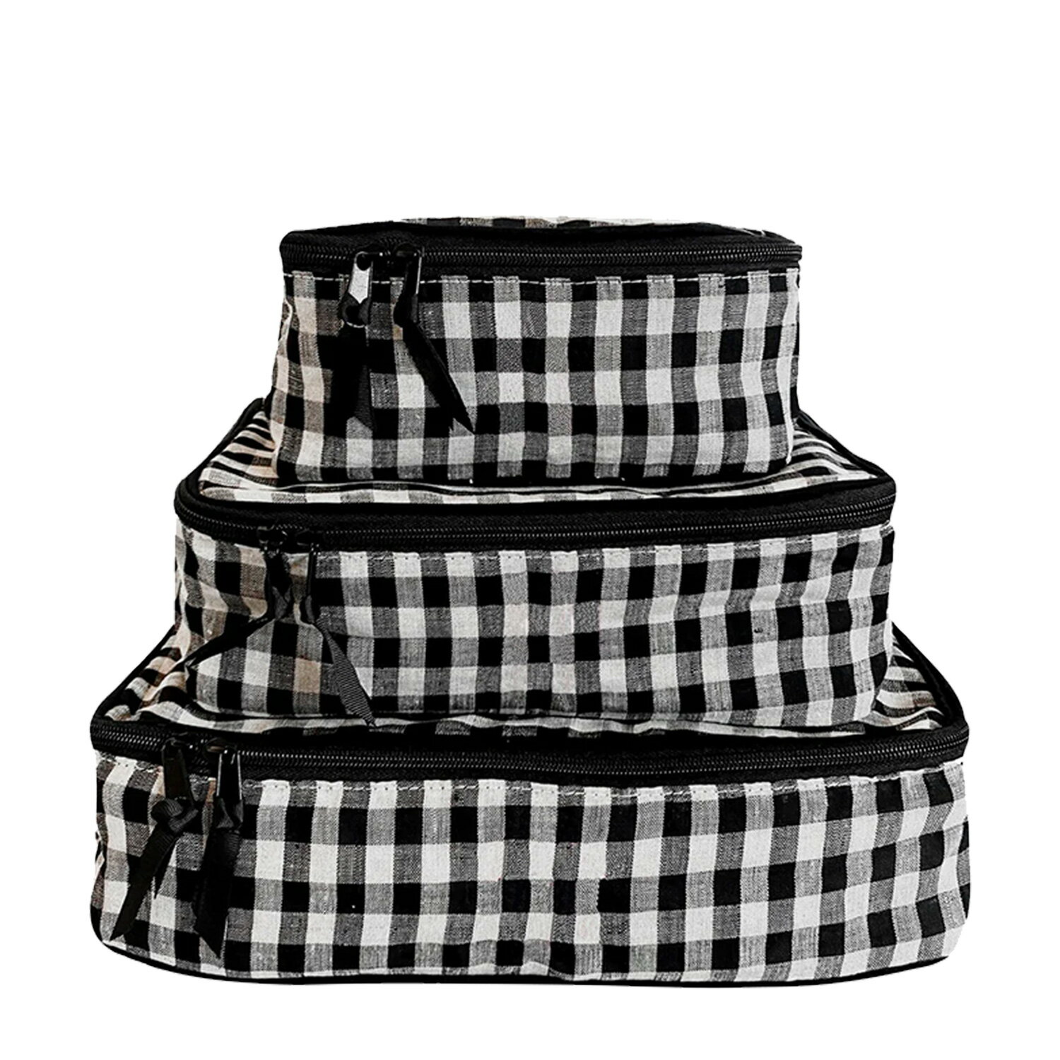 Bag-all COTTON PACKING CUBES バッグオール トラベルポーチ 圧縮バッグ 収納 3点セット ケース バッグインバッグ 衣類収納 レディース ギンガムチェック