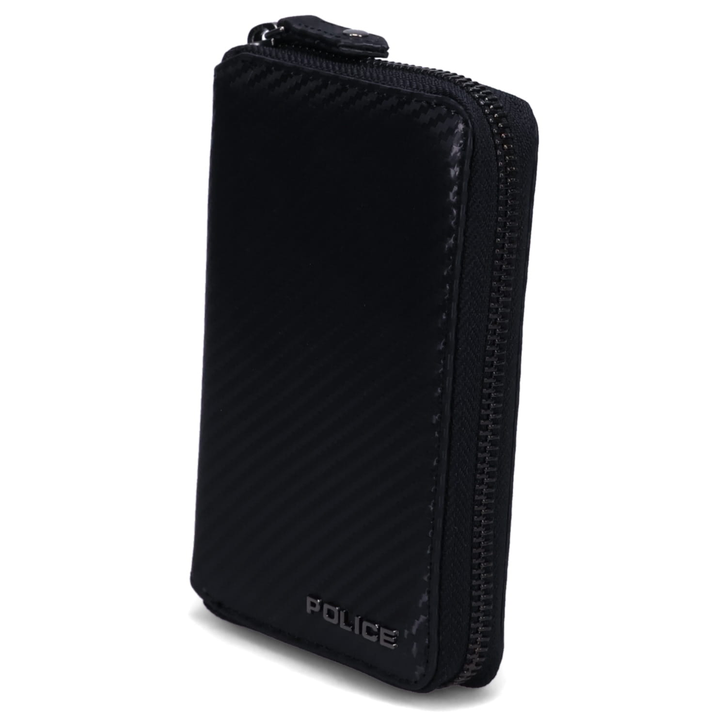 POLICE ROUND SHORT WALLET ポリス ラウンドショートウォレット 財布 二つ折り メンズ 本革 ラウンドファスナー ブラック 黒 PA-70802