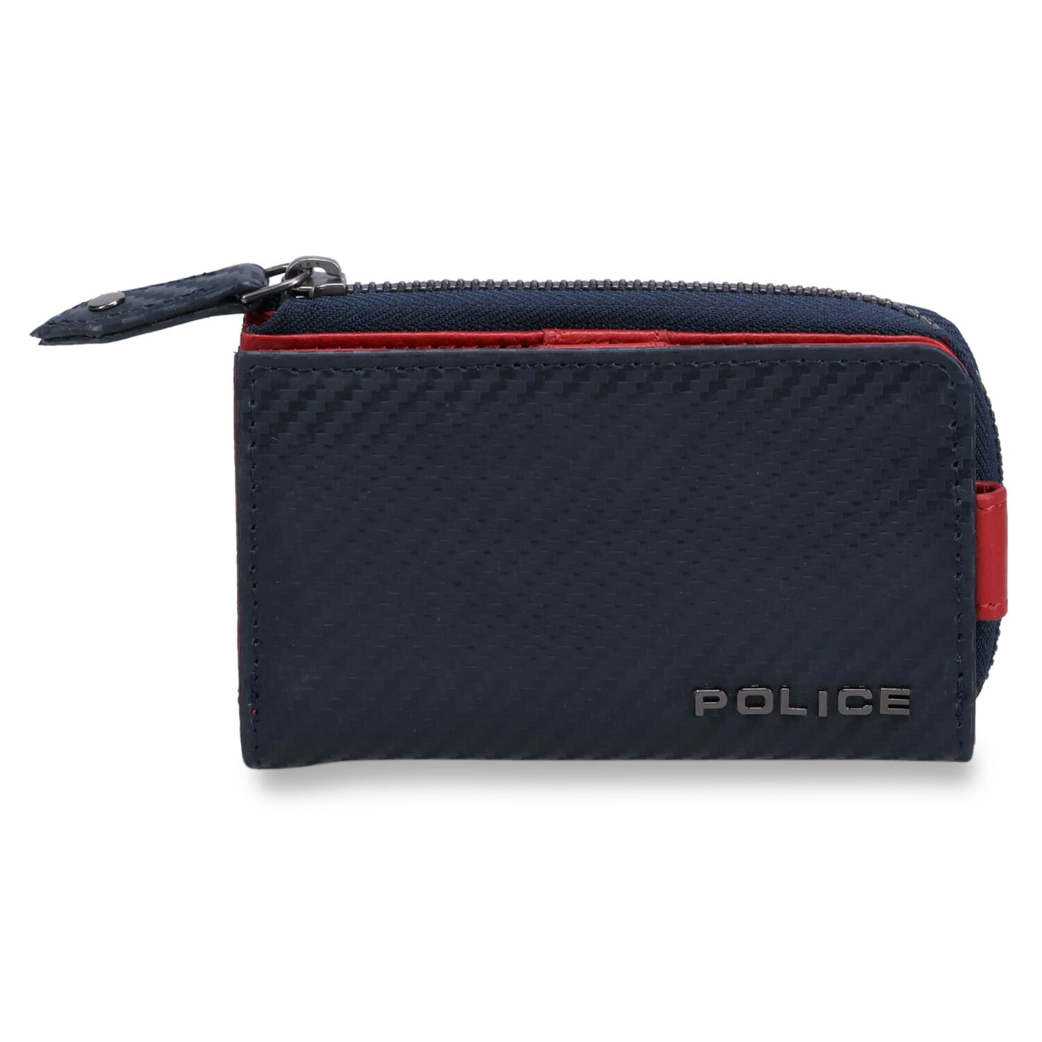 POLICE KEY CASE ポリス キーケース コインケース メンズ 本革 L字ファスナー ブラ ...