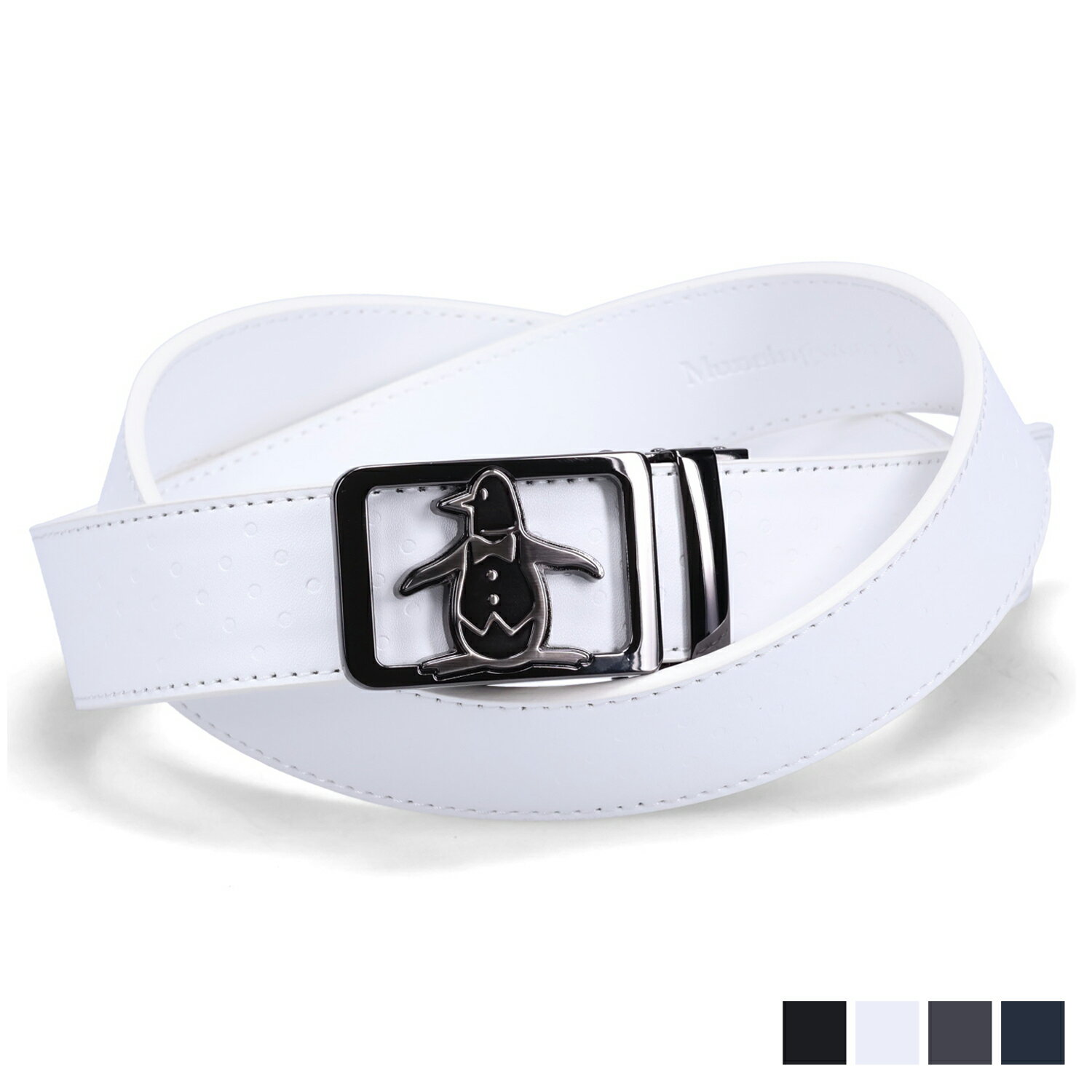 レザーベルト Munsingwear BELT マンシングウェア ベルト レザーベルト メンズ ブラック ホワイト グレー ネイビー 黒 白 MU-1060123