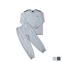 楽天Goods Lab＋adabat RELAX WEAR アダバット ルームウェア 部屋着 パジャマ セットアップ ナイトウェア メンズ 長袖 ヘンリーネック グレー チャコール