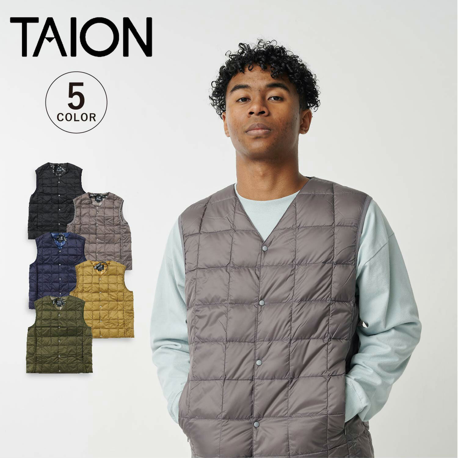 【最大1000円OFFクーポン】 TAION V NECK BUTTON DOWN VEST タイオ ...