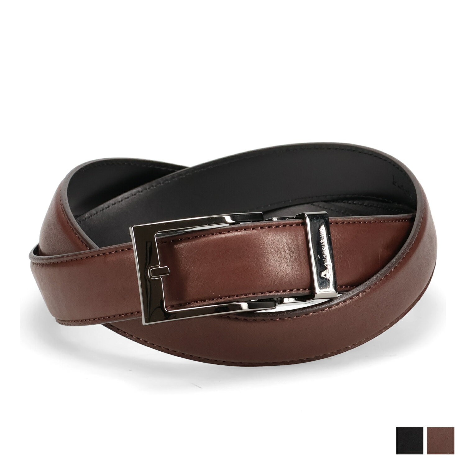 レザーベルト AQUASCUTUM LEATHER BELT アクアスキュータム ベルト レザーベルト メンズ 本革 日本製 ブラック ダーク ブラウン 黒 AQ-6100120L