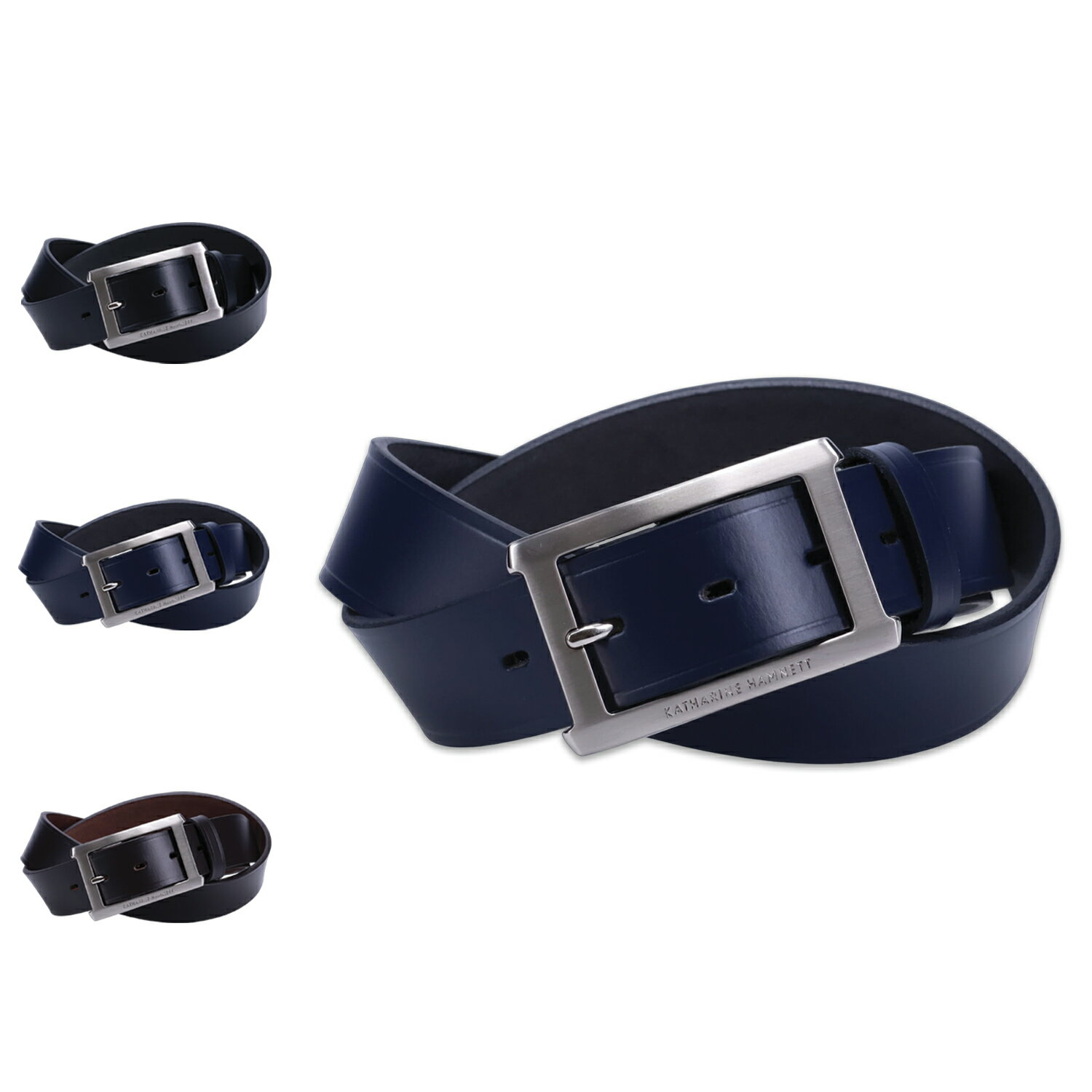  KATHARINE HAMNETT LONDON LEATHER BELT キャサリンハムネット ロンドン ベルト レザーベルト メンズ 本革 ビジネス ブラック ネイビー ダーク ブラウン 黒 5070123