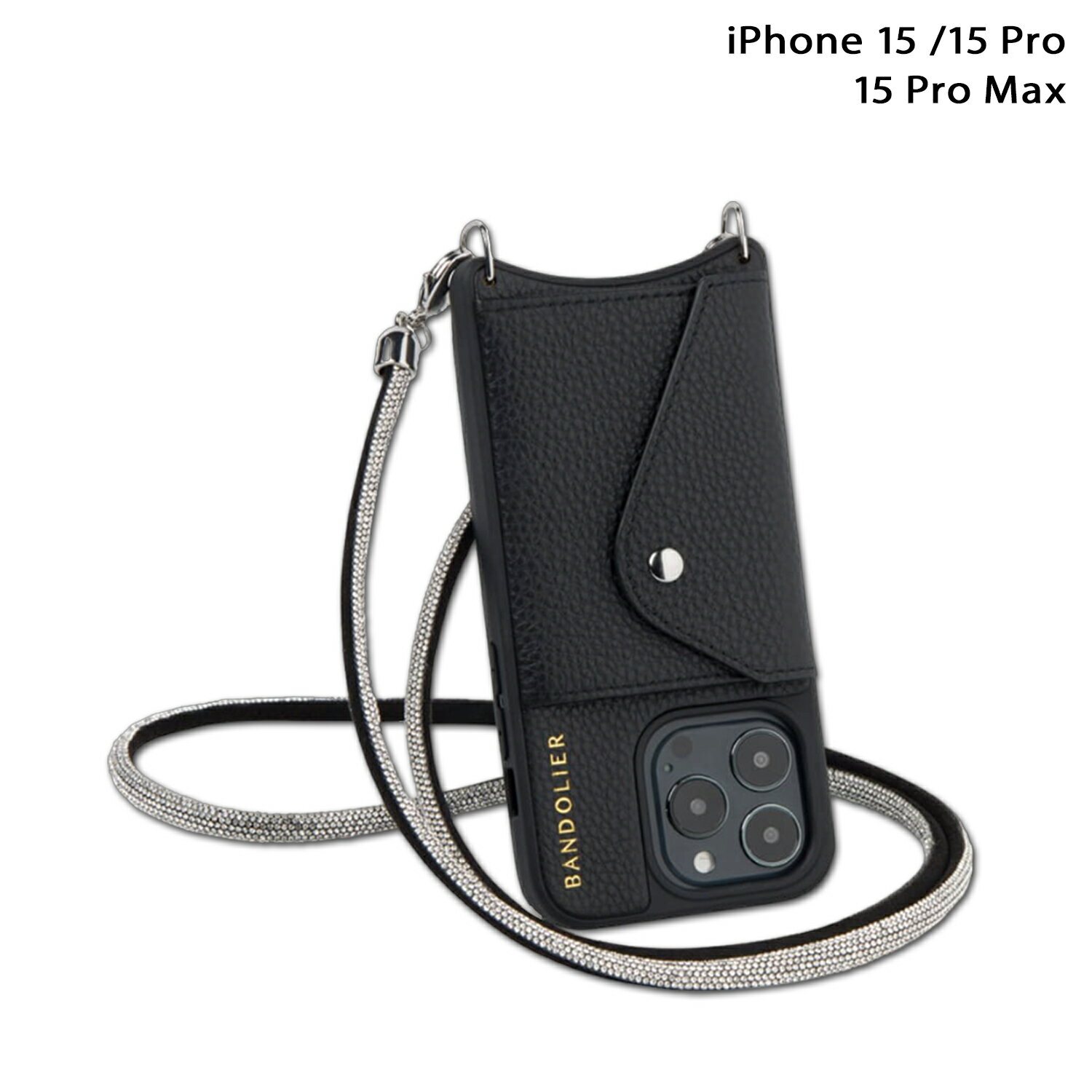  BANDOLIER ELLIE BANDOLET SET バンドリヤー iPhone 15 15Pro iPhone 15 Pro Max スマホケース ストラップ バンドレット セット スマ エリー バンドレット セット メンズ レディース ブラック 黒 14ELL